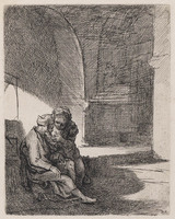 KG 11286
          <br/>
          Pero geeft de oude Cimon de borst
          <br/>
          <em>Picart, Bernard (1673-1733)</em>